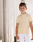 Jaybee Yellow Sand Coconut Short Sleeve Polo