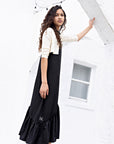 Retrokid Black Collar Maxi With Cardigan