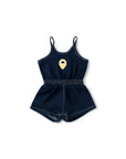 Birnham On The Sea Indigo Girl Gathered Romper