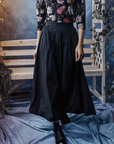 Hev And Bloom Black Balloon Skirt With Certical Tucks Detail