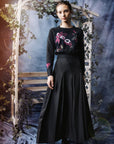 Hev And Bloom Black Scattered Floral Embroidery Sweater
