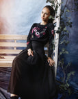 Hev And Bloom Black Scattered Floral Embroidery Sweater
