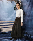 Hev And Bloom Olive Skirt With Buttons