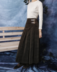 Hev And Bloom Olive Skirt With Buttons