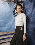 Hev And Bloom Olive Skirt With Buttons