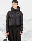 Ellabee Emma Black Raspberry Lining Down Bomber