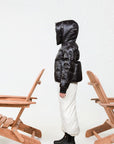 Ellabee Black Off White Lining Julia Ski Down Jacket