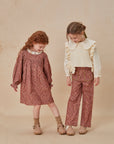 Cera Una Volta Burgundy Flower Kaya Dress