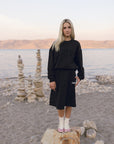 Elements Black Knee Length Sweat Skirt
