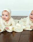 Noggi Dot Pattern Velour Wrap Footie Set