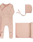 Ely's And Co Whipped Stitch Pink Footie Set