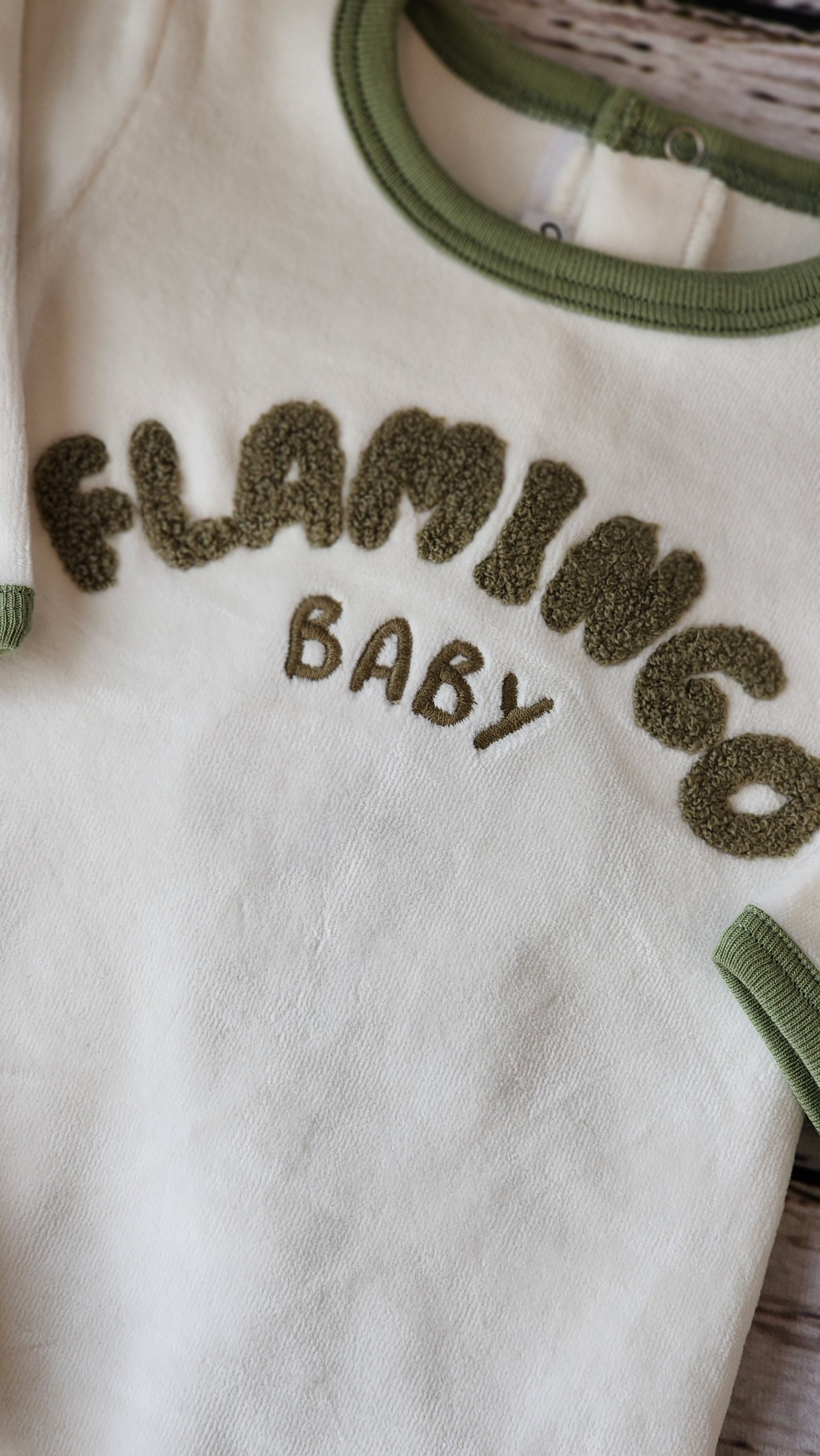 Flamingo Baby Olive Logo Footie+Hat