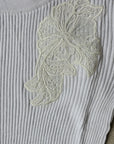 Ermanno Scervino Natural Rib Top Lace Long Sleeve