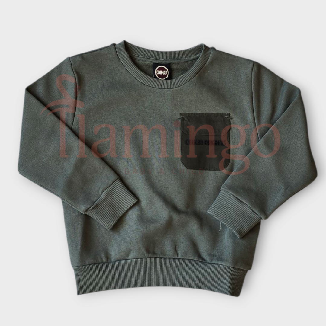 Colmar Green Crewneck With Nylon Insert