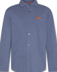 Ao76 Heather Mid Blue Dan Belgian Shirt