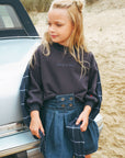 Calla Lili Denim Blue Pleats Skirt