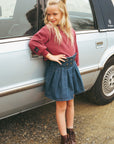 Calla Lili Denim Blue Pleats Skirt