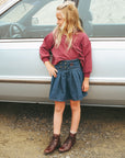 Calla Lili Denim Blue Pleats Skirt