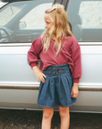Calla Lili Denim Blue Pleats Skirt