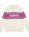 Elements Ivory Fuzzy Sweater With Stripes On Chest