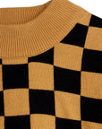 Mini Rodini Brown Chess Check Knit Sweater