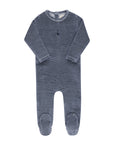 Ely's And Co Velour Stripe Dark Blue Footie