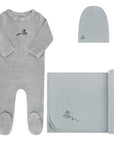 Ely's And Co Velour Stripe Footie Set