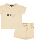 Jaybee Yellow Sand Coconut Shorts Set