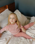 Ely's And Co Velour Stripe Dark Pink Lounge Set