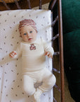 Ely's And Co Velour Plaid Bear Footie Set