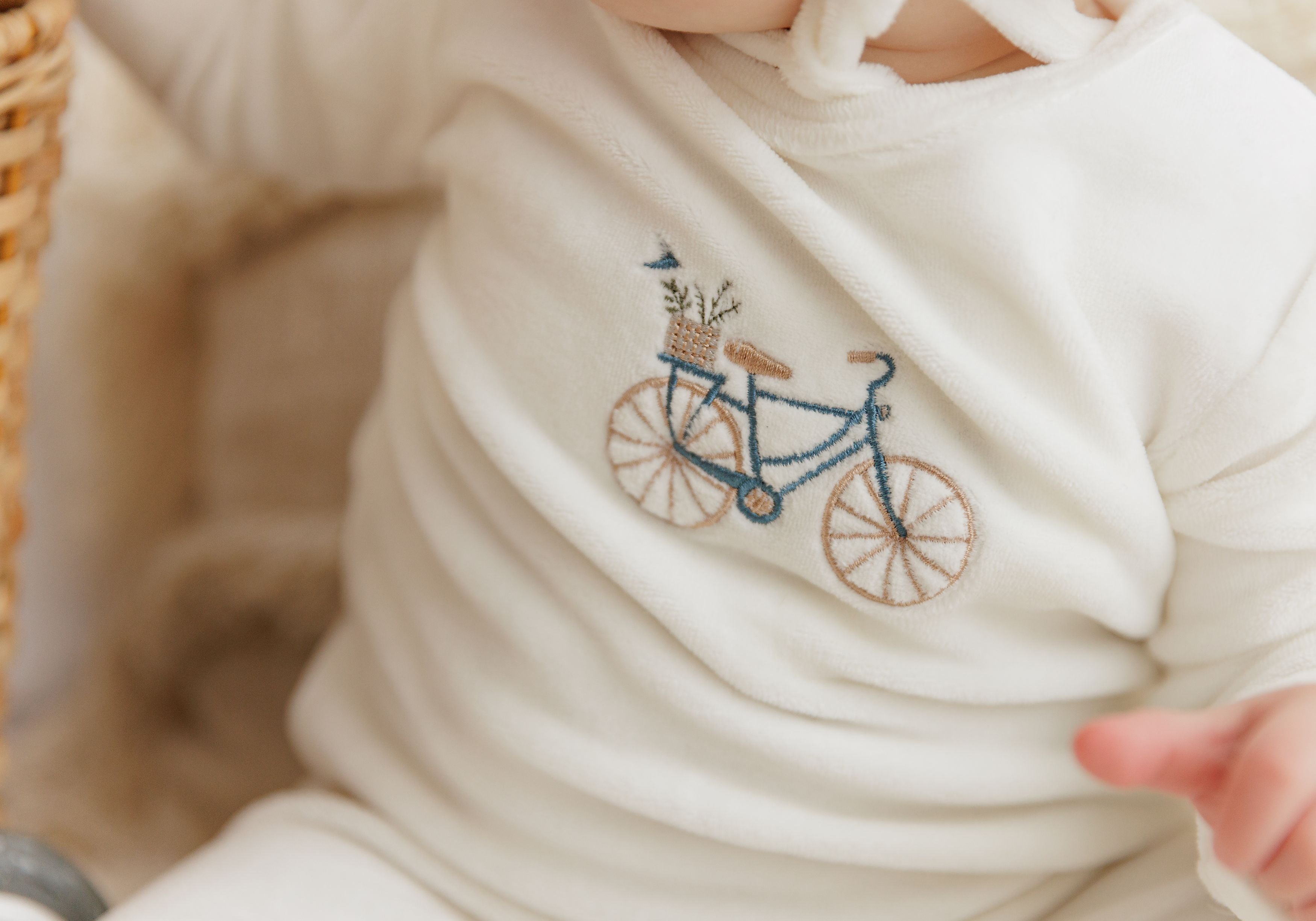 Aurora Rocking Velour Bicycle Boy Footie