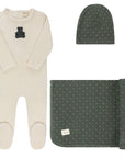 Ely's And Co Velour Plaid Bear Footie Set