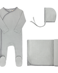Ely's And Co Whipped Stitch Blue Footie Set