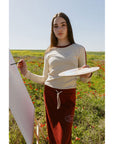 Elements Rose White Seam Waffle Tee