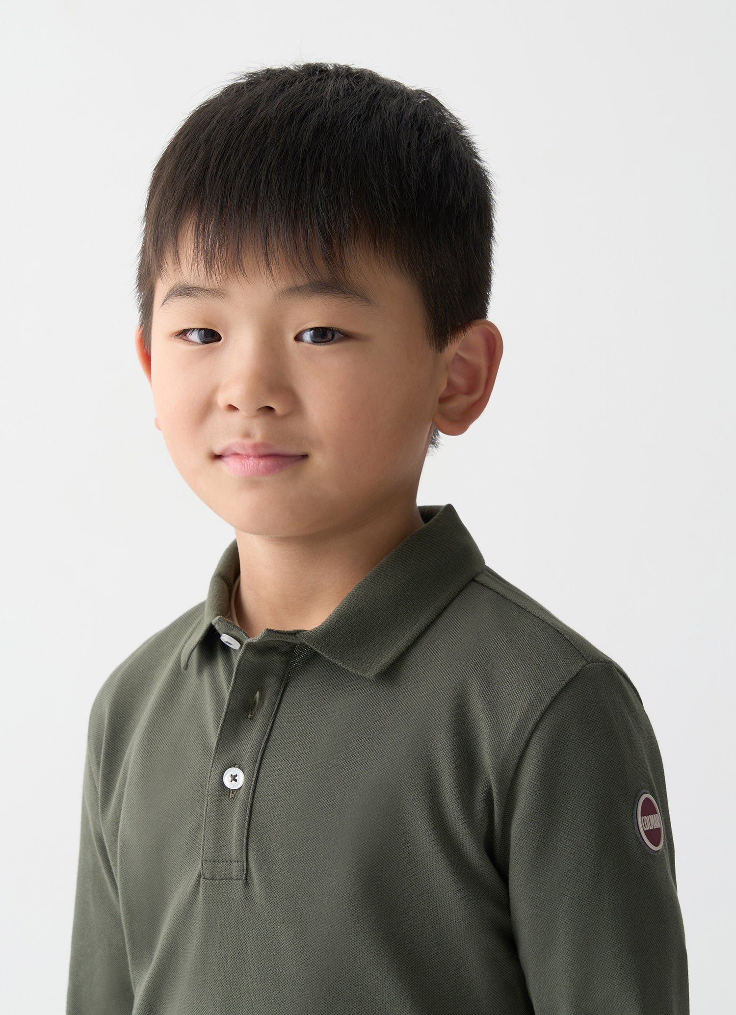 Colmar Green LS Pique Polo With Contrast Collar