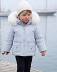 Ducc Blue Teddy Coat With White Fur