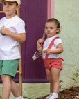 Miss Mini Bikes & Bows Romper Girl Set