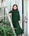 Ann Of Nan Green Velour Maxi Robe