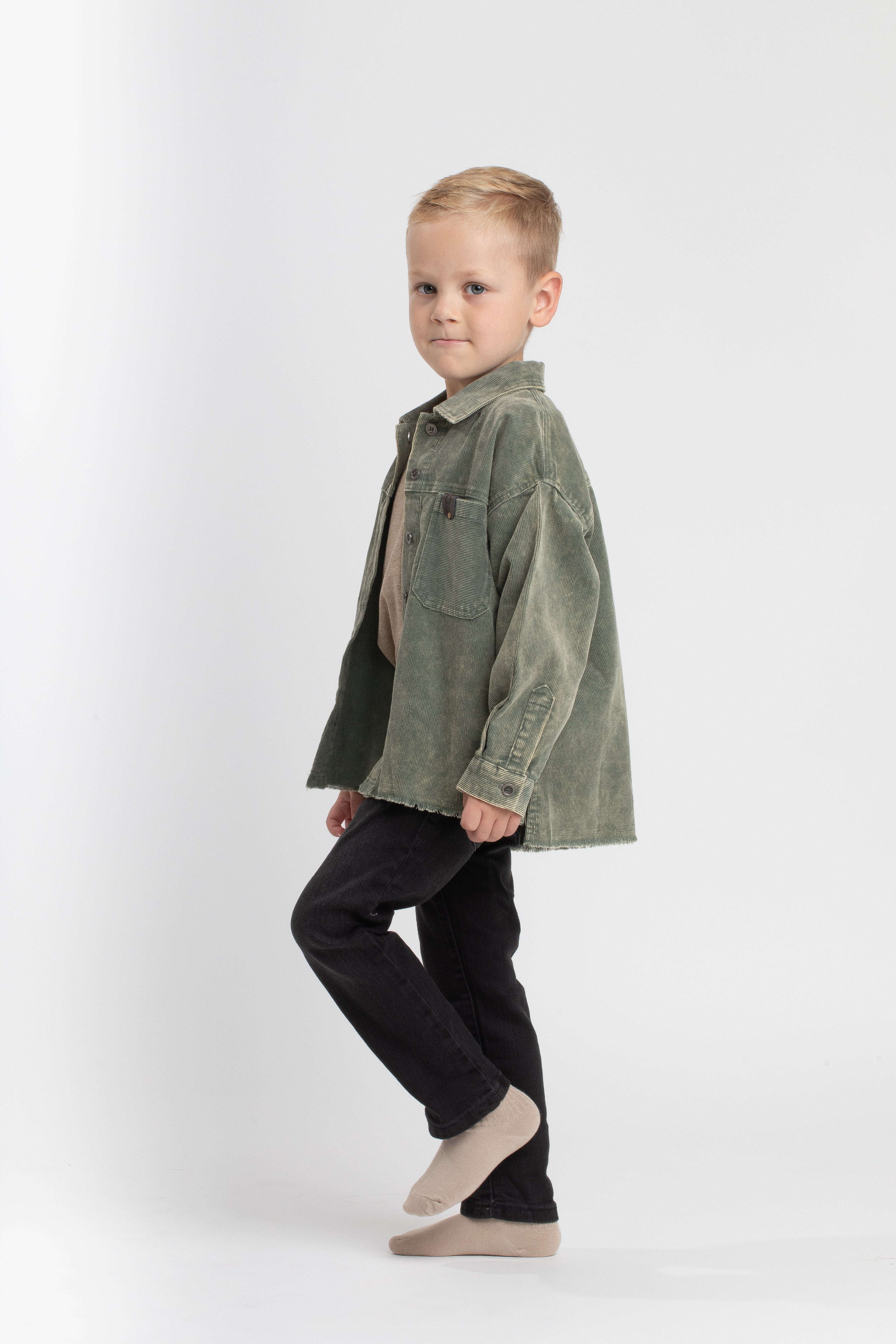 Birnham On The Sea Moss Green Oversized Shirt