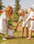 Orange Dimanche Off White Linen Dress