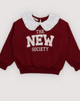 The New Society Plum Fantasy Collared Sweatshirt