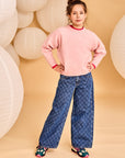 AO76 Fluo Teen Light Rosa Brand C-Neck Sweatshirt