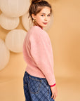 AO76 Fluo Teen Light Rosa Brand C-Neck Sweatshirt