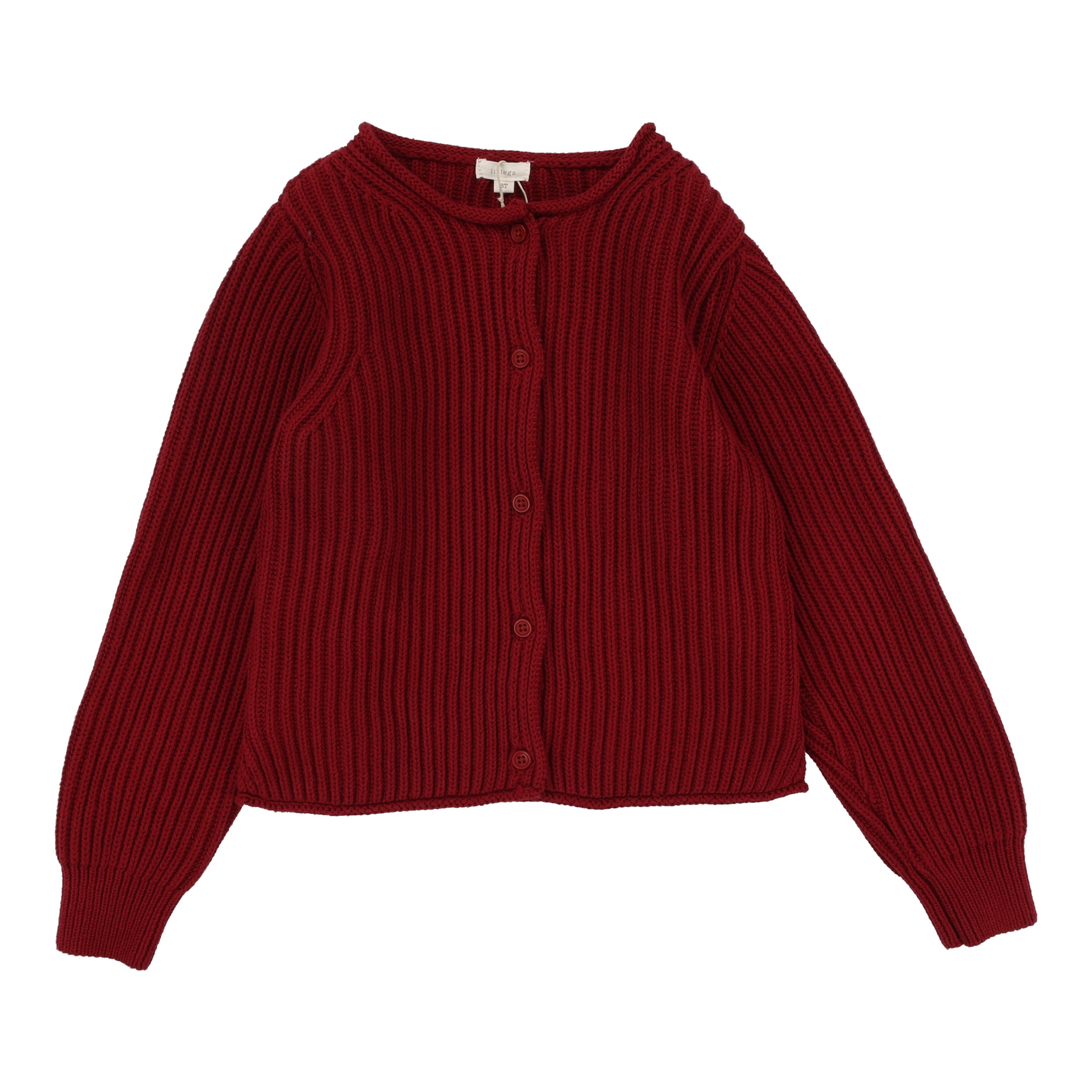 Lil Legs Deep Red Knit Cardigan