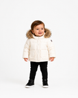 Ellabee White Lyane Fur Down Jacket