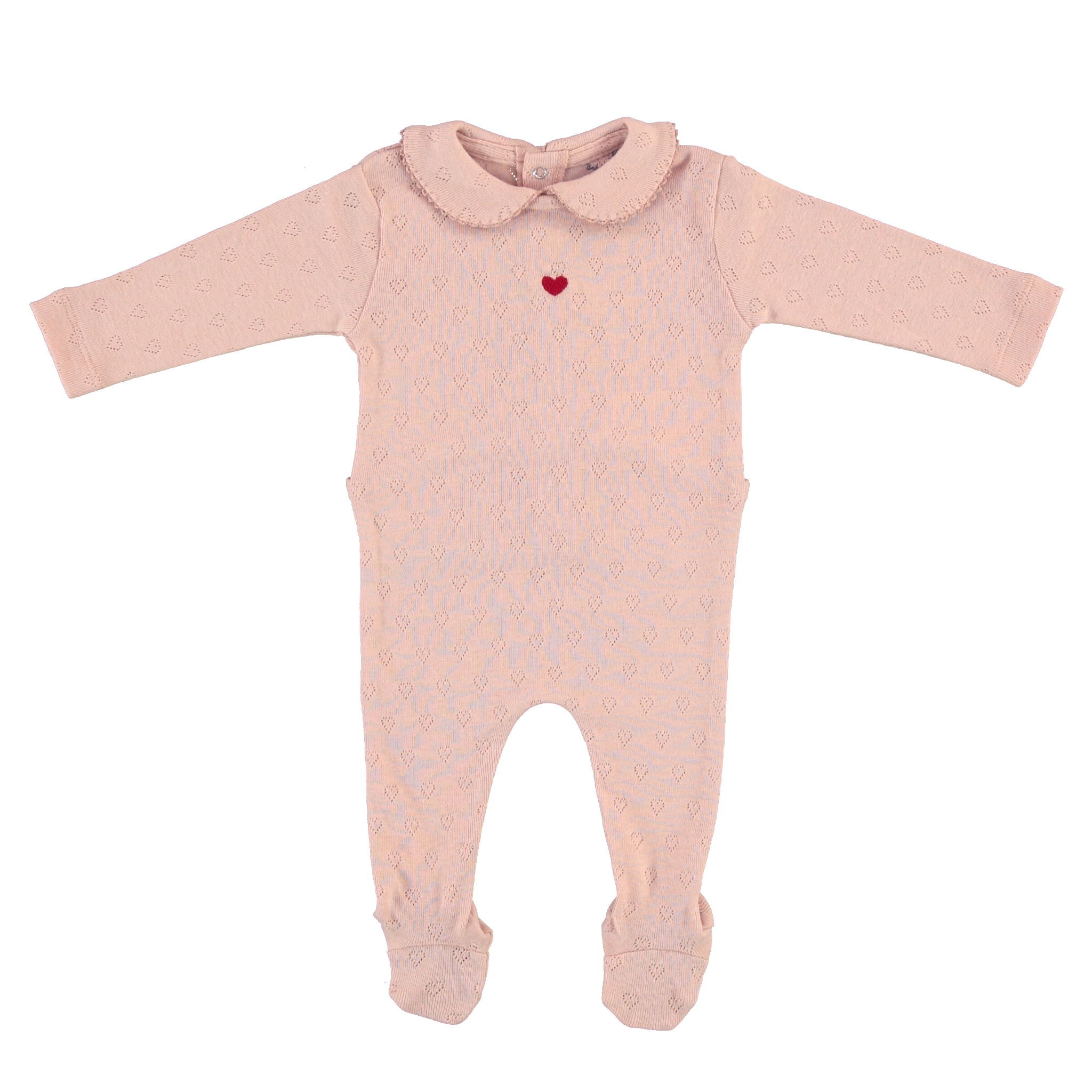 Bebe Organic Blush Heart Collar Footie Set