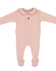Bebe Organic Blush Heart Collar Footie Set
