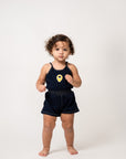 Birnham On The Sea Indigo Girl Gathered Romper