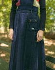 Crew Kids Denim Sofi Pleated Maxi Skirt