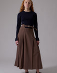 Soir Cocoa Nora Midi Skirt